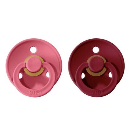 Colour cumliky z prirodneho kaucuku 2ks - velkost 2 - Coral / Ruby