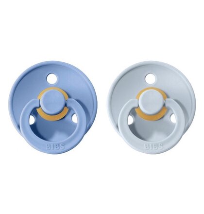BIBS Colour cumliky z prirodneho kaucuku 2ks - velkost 2 - Sky Blue / Baby Blue