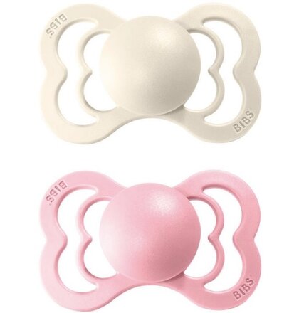 BIBS Supreme cumliky z prirodneho kaucuku 2ks - velkost 2 - Ivory / Baby Pink