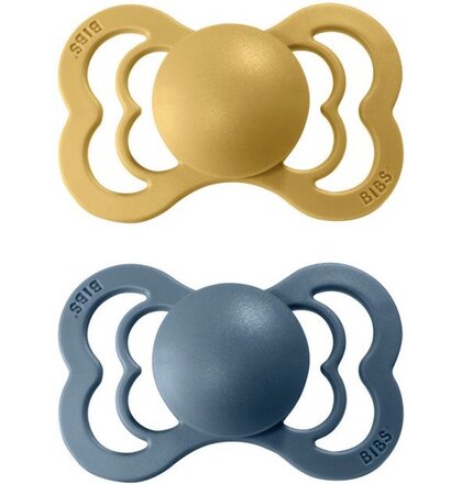 BIBS Supreme cumliky z prirodneho kaucuku 2ks - velkost 2 - Mustard / Petrol