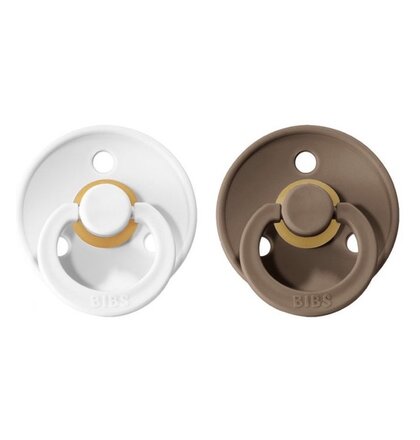 Colour cumliky z prirodneho kaucuku 2ks - velkost 2 - White / Dark Oak