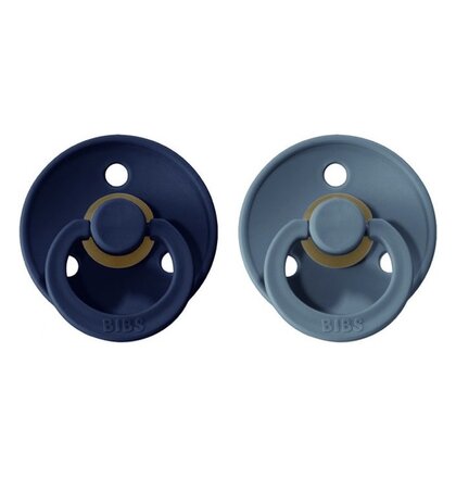 BIBS Colour cumliky z prirodneho kaucuku 2ks - velkost 1 - Deep Space / Petrol