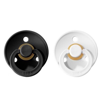 BIBS Colour cumliky z prirodneho kaucuku 2ks - velkost 2 - Black / White