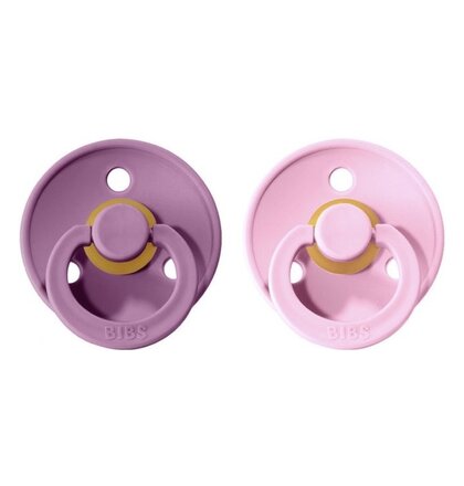 BIBS Colour cumliky z prirodneho kaucuku 2ks - velkost 1 - Lavender / Baby Pink